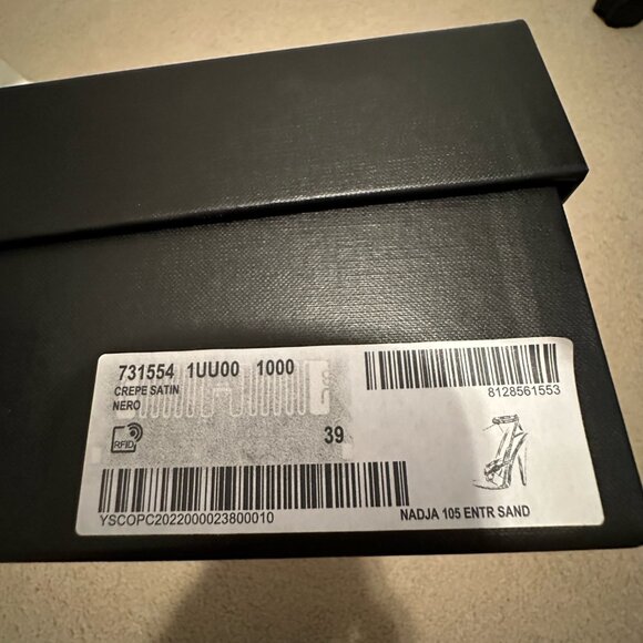 Saint Laurent “Nadja 105” Crepe Satin Sandals in Nero (Black), size 39. - Picture 8 of 9